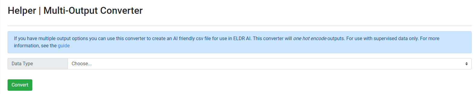ELDR AI Multi Output One Hot Encode Converter